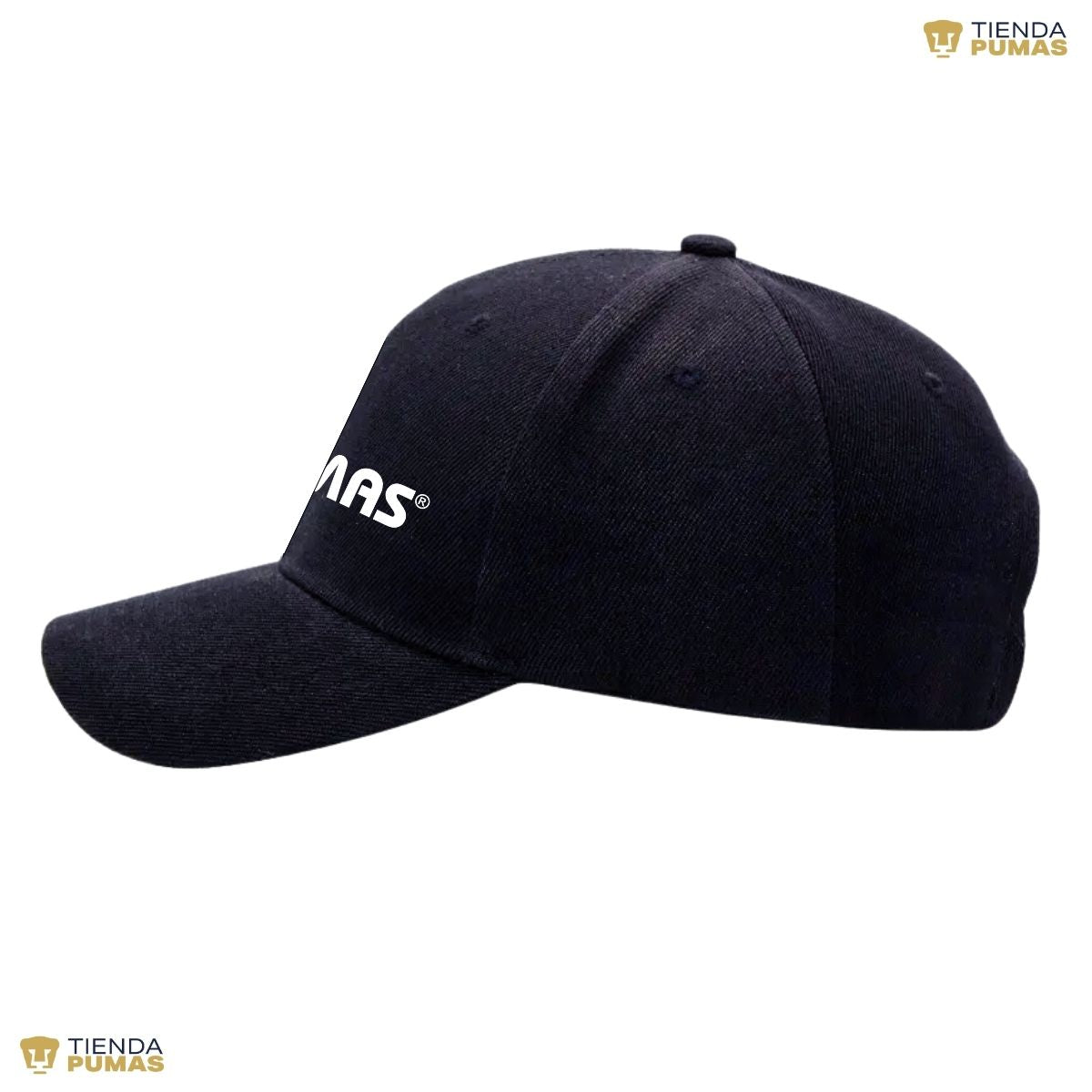 Gorra Pumas UNAM Hombre Mujer Ajustable Logo Blanco Negro 2 Vinil