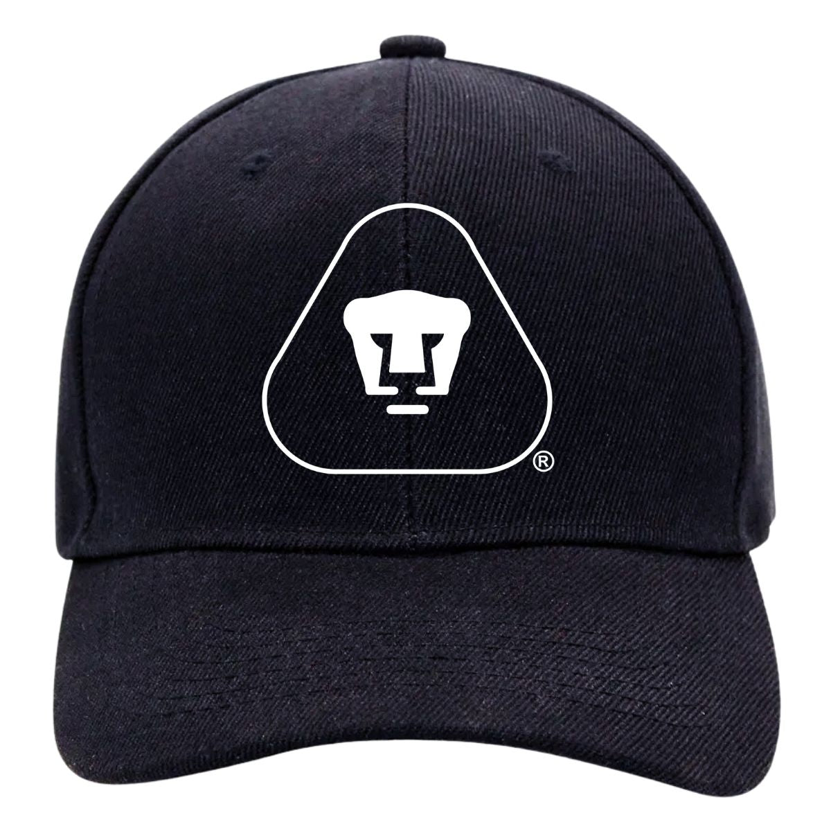 Gorra Pumas UNAM Hombre Mujer Ajustable Emblema Blanco Negro 6 Vinil