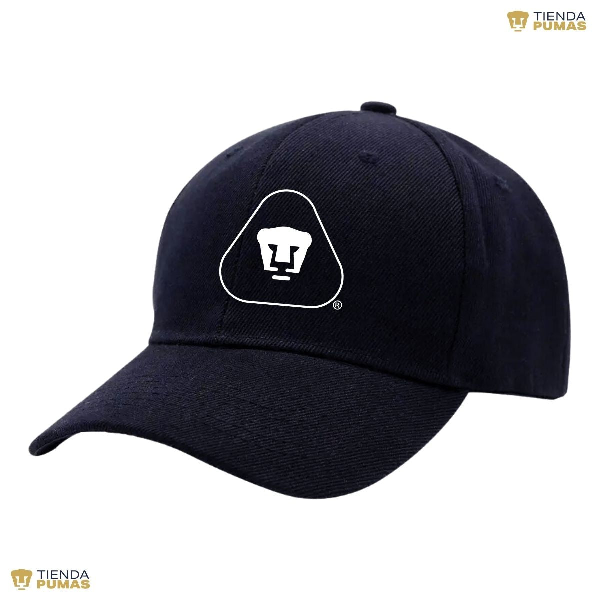 Gorra Pumas UNAM Hombre Mujer Ajustable Emblema Blanco Negro 6 Vinil