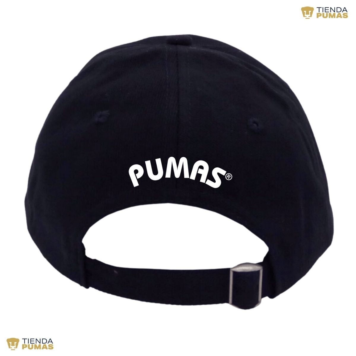 Gorra Pumas UNAM Hombre Mujer Ajustable Emblema Blanco Negro 7 Vinil