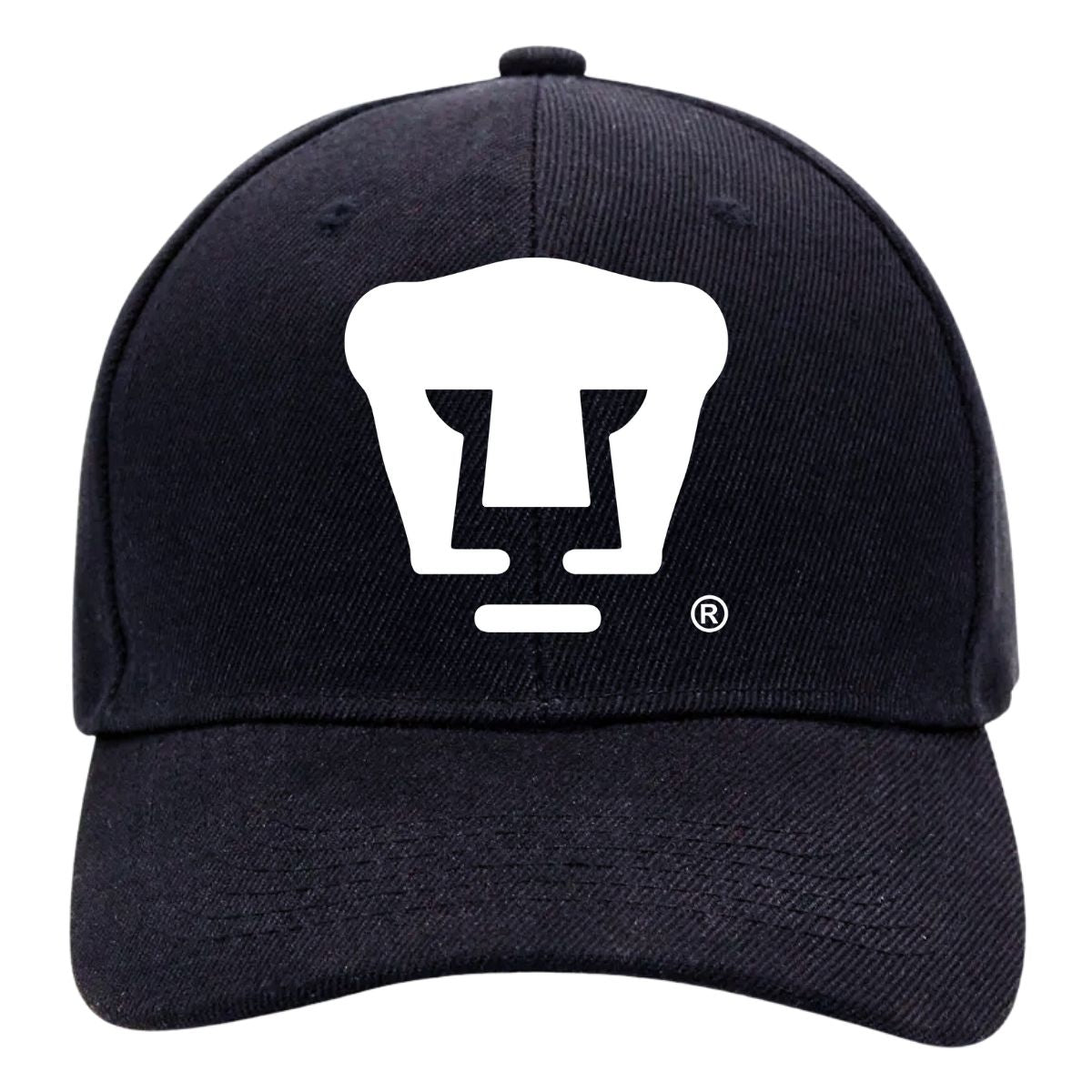 Gorra Pumas UNAM Hombre Mujer Ajustable Logo Blanco Negro 8 Vinil