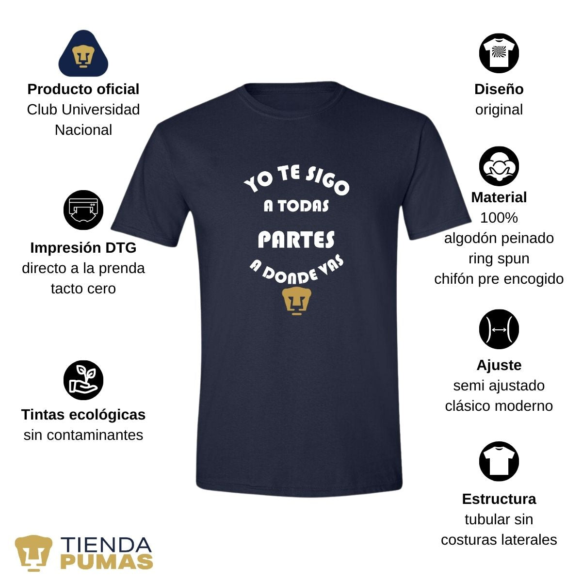 Jersey Playera Fútbol Pumas UNAM Hombre te sigo