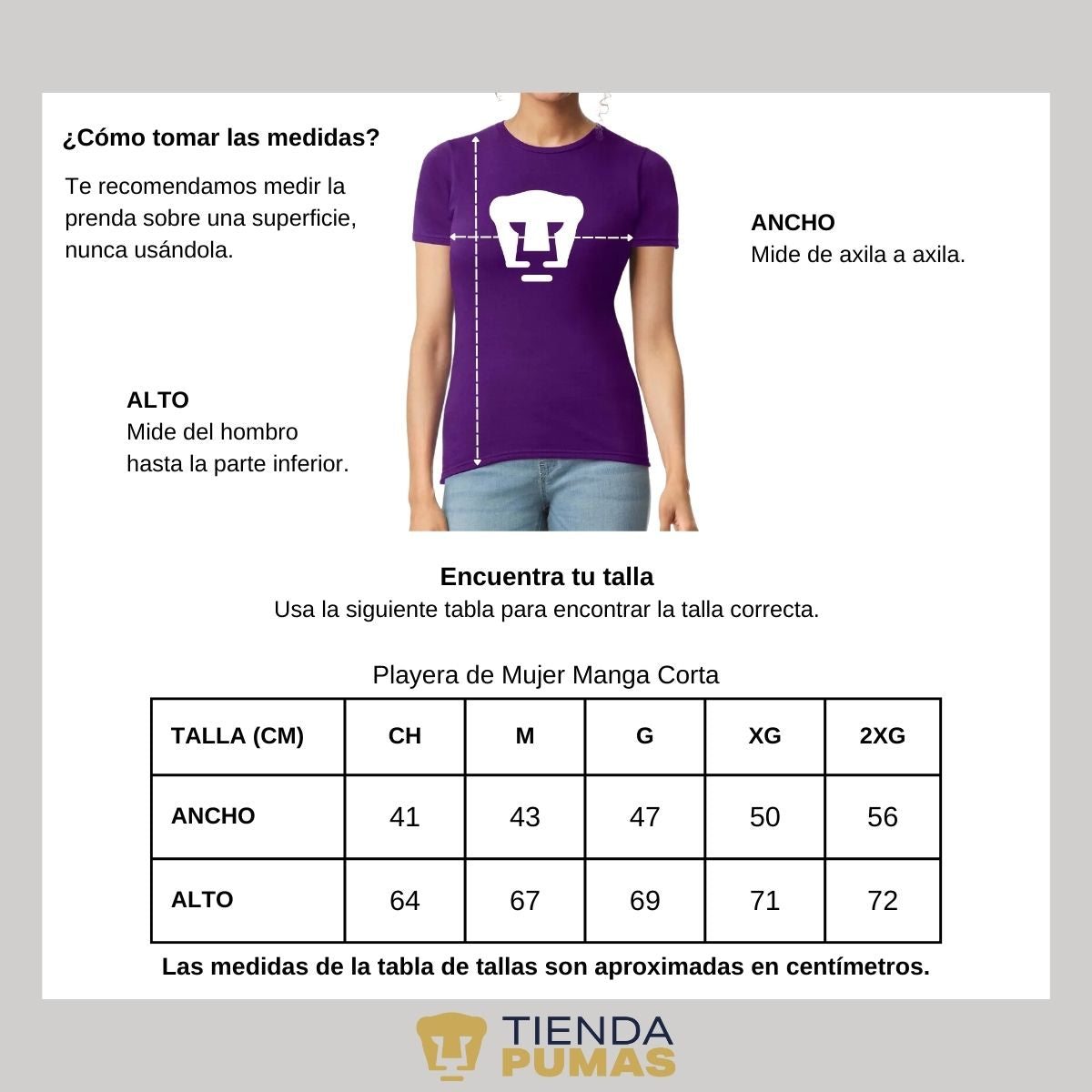 Playera Mujer Pumas UNAM Logo Día De La Mujer