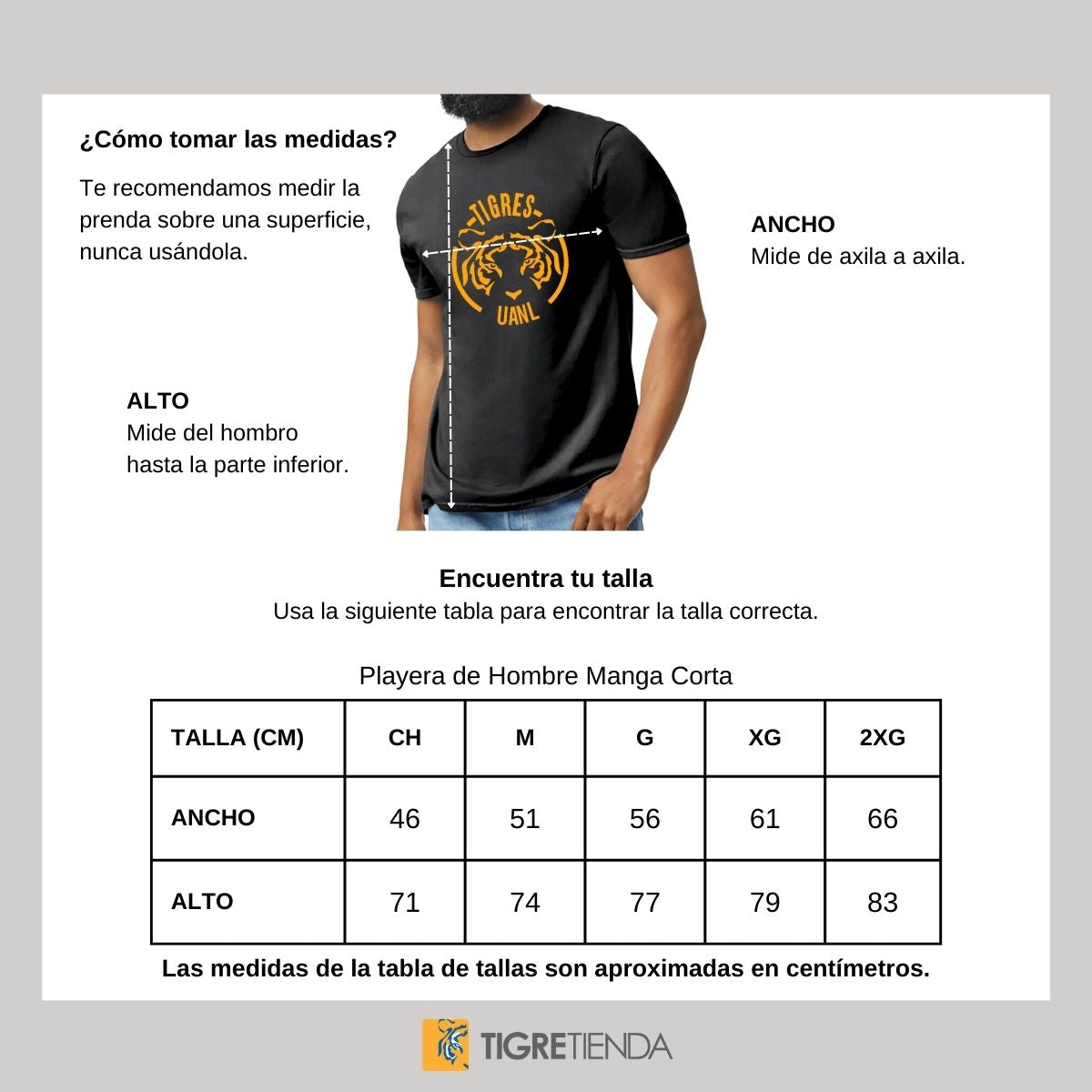 Playera Hombre Tigres UANL Rostro Tigre