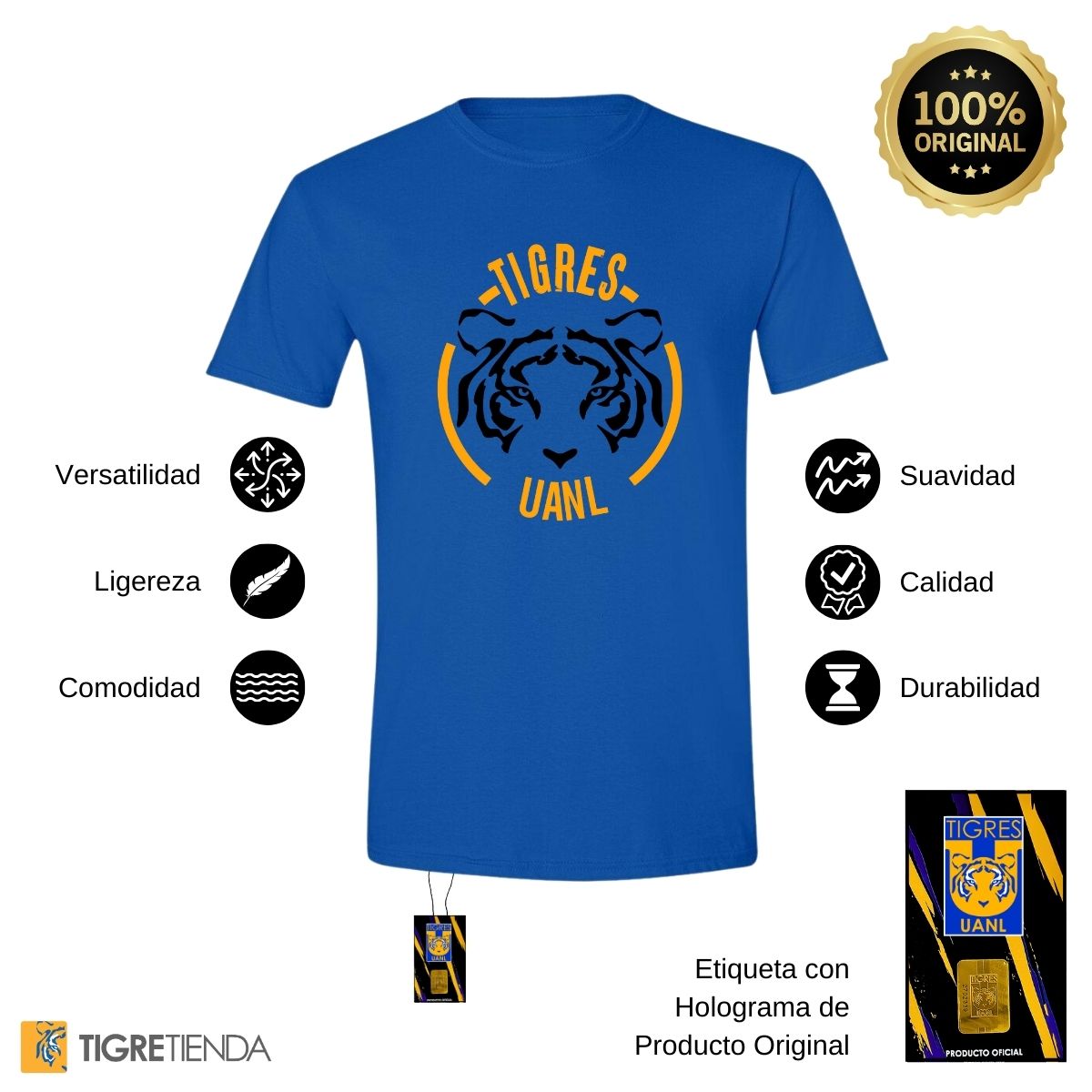 Playera Hombre Tigres UANL Tigre Rostro