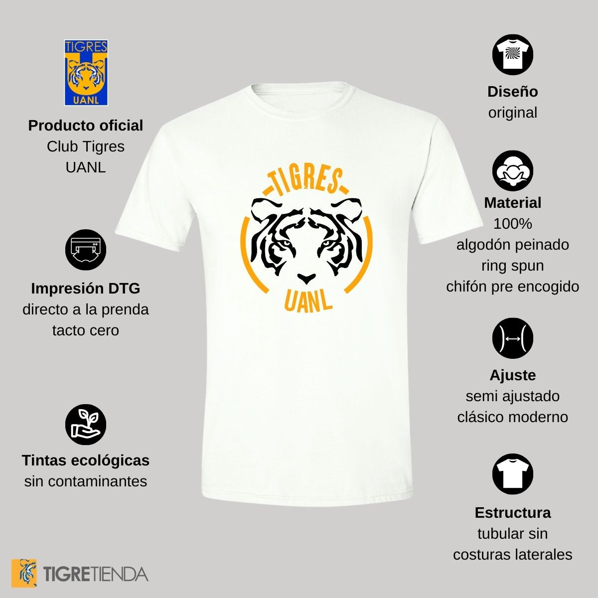 Playera Hombre Tigres UANL Tigre Rostro