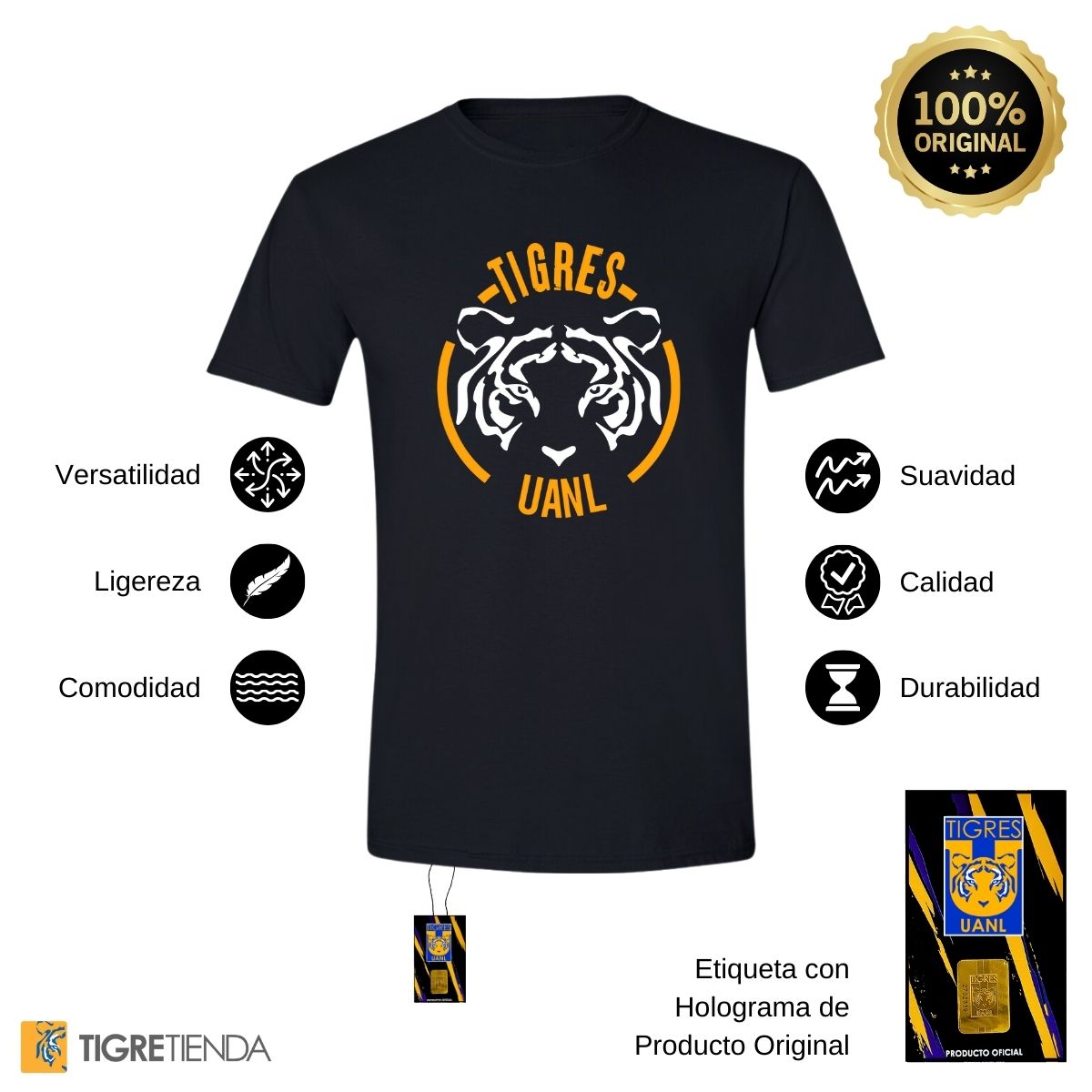 Playera Hombre Tigres UANL Tigre Rostro