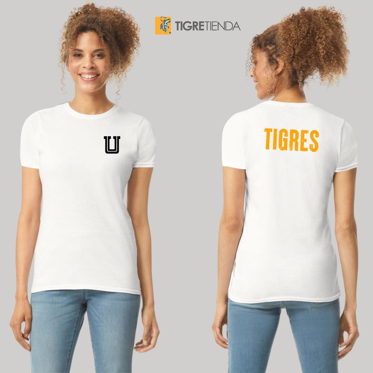 Playera Mujer Tigres UANL Logo U Combinado