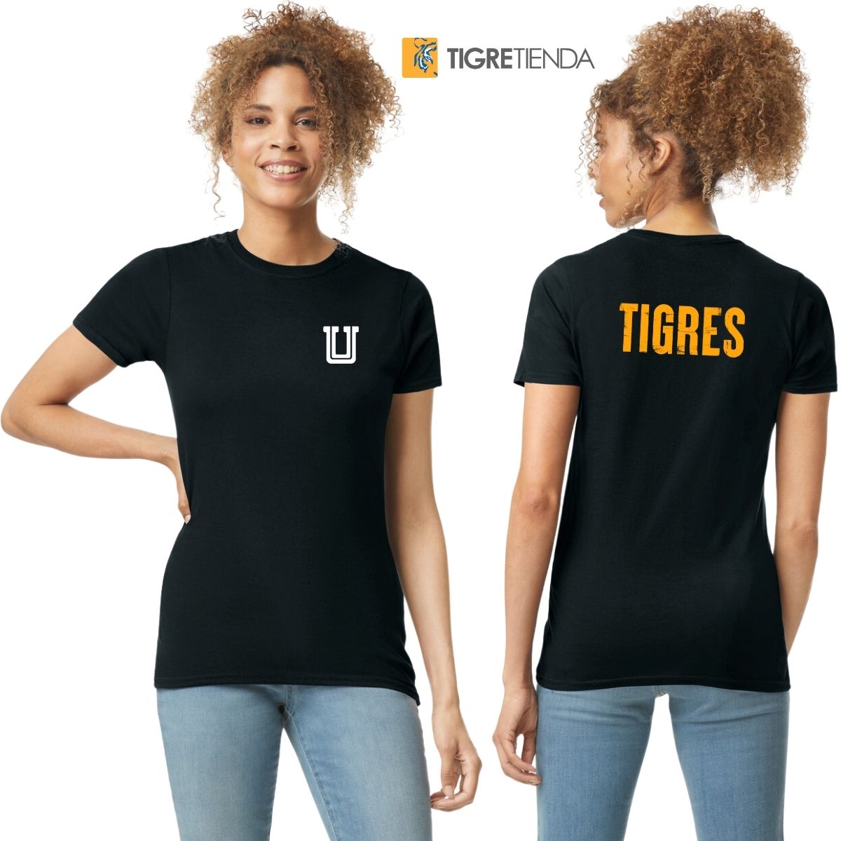 Playera Mujer Tigres UANL Logo U Combinado