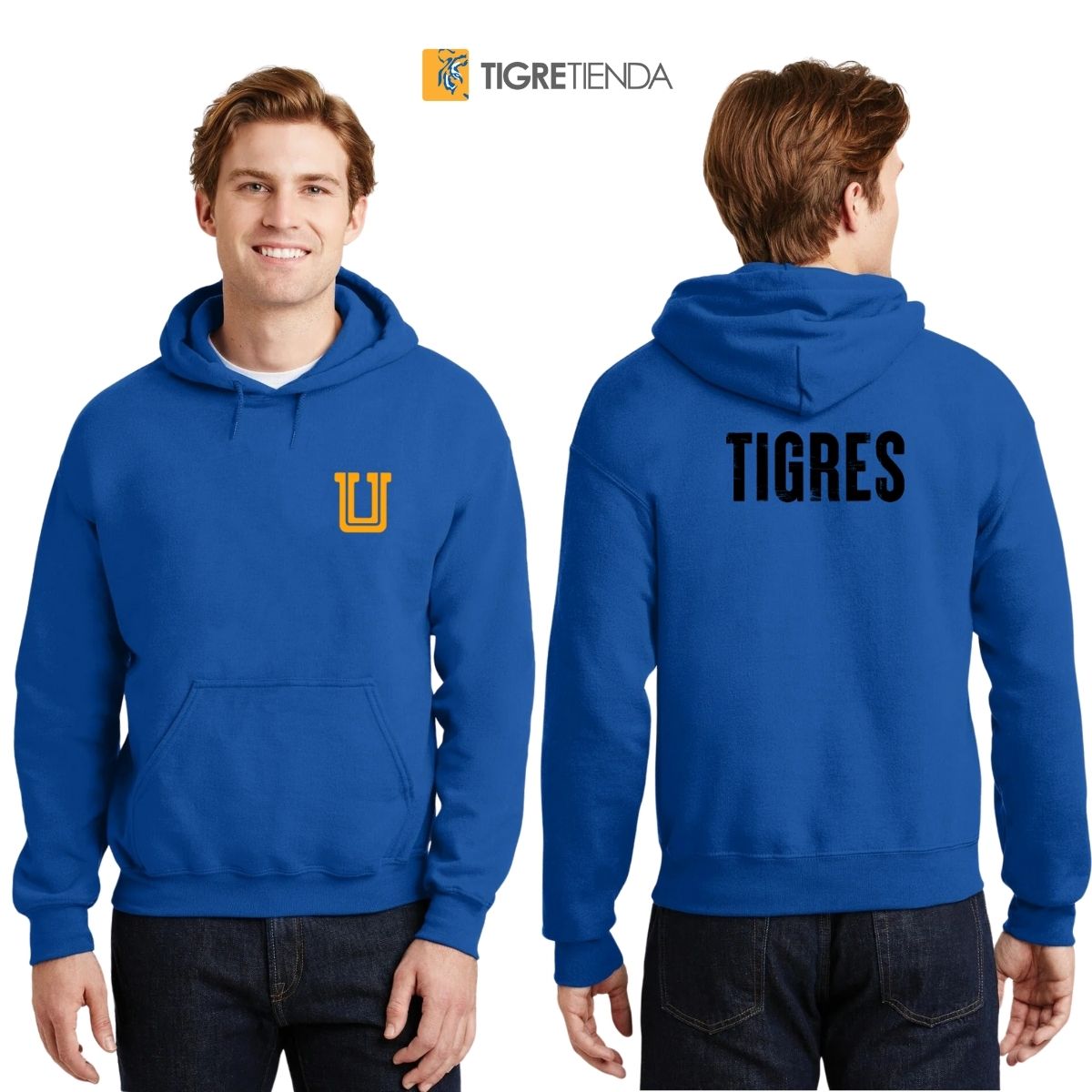 Sudadera Hombre Hoodie Tigres UANL Logo U Combinado BNA