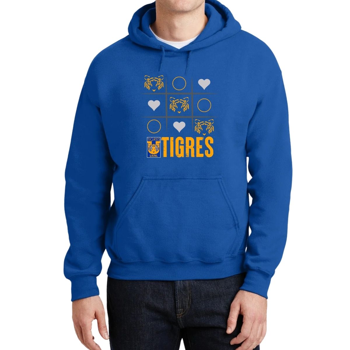 Sudadera Hombre Hoodie Tigres UANL Tic Tac Toe