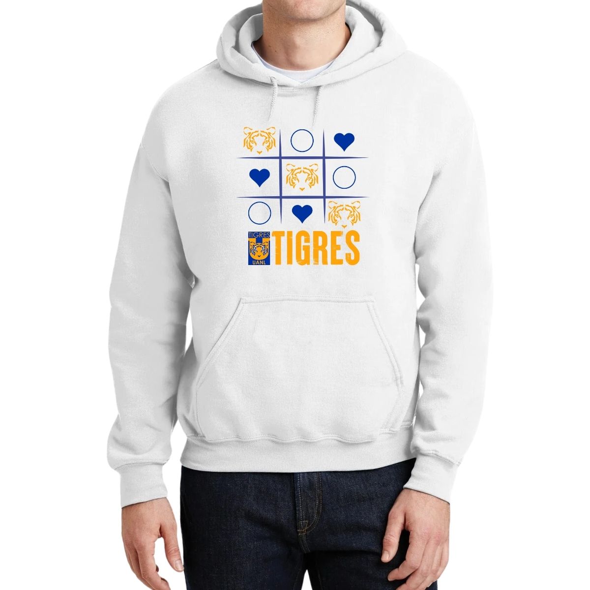 Sudadera Hombre Hoodie Tigres UANL Tic Tac Toe