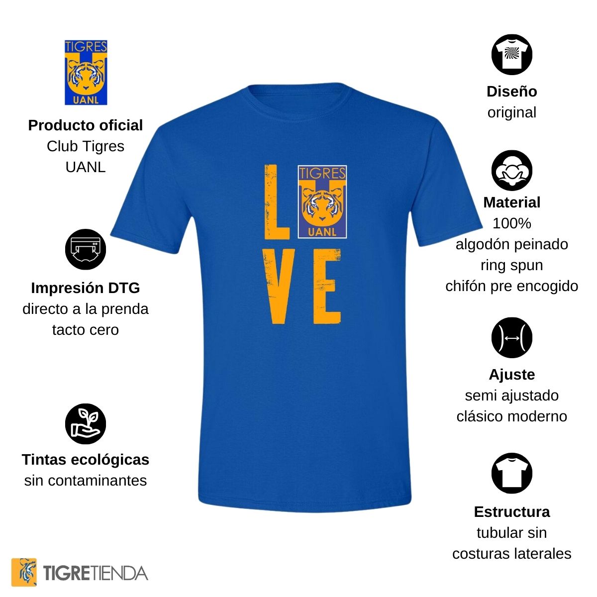 Playera Hombre Tigres UANL Love