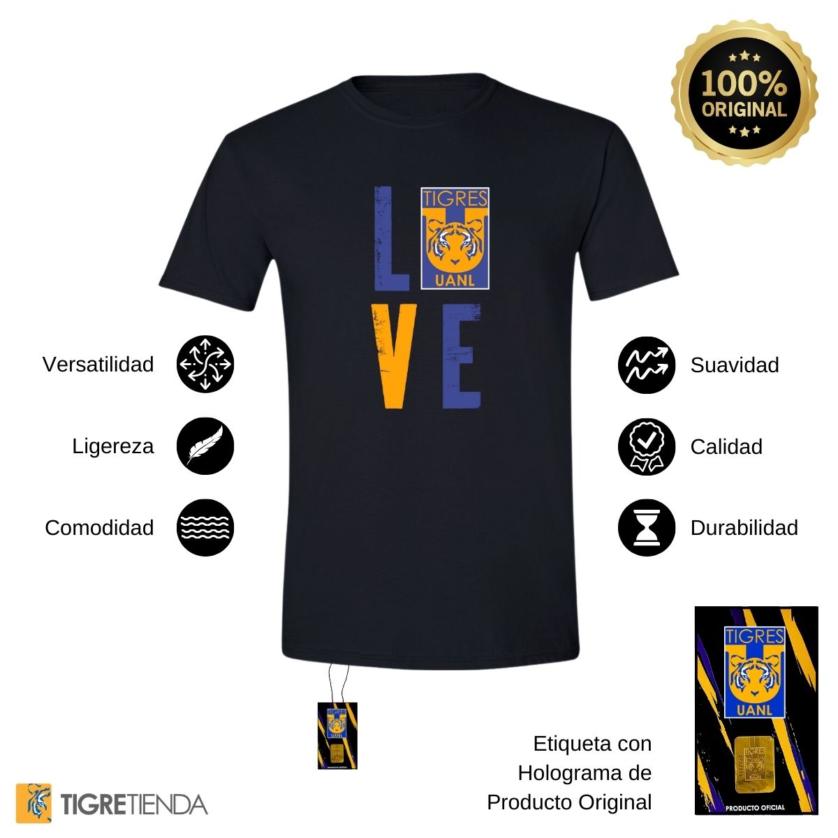 Playera Hombre Tigres UANL Love