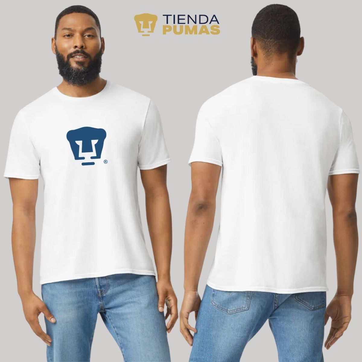 Playera Hombre Pumas UNAM Azul Logo Vinil