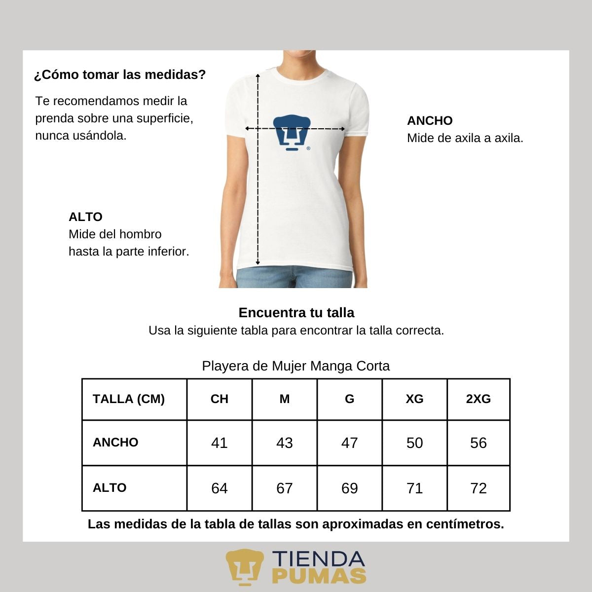 Playera Deportiva Mujer Pumas UNAM Azul Logo Vinil