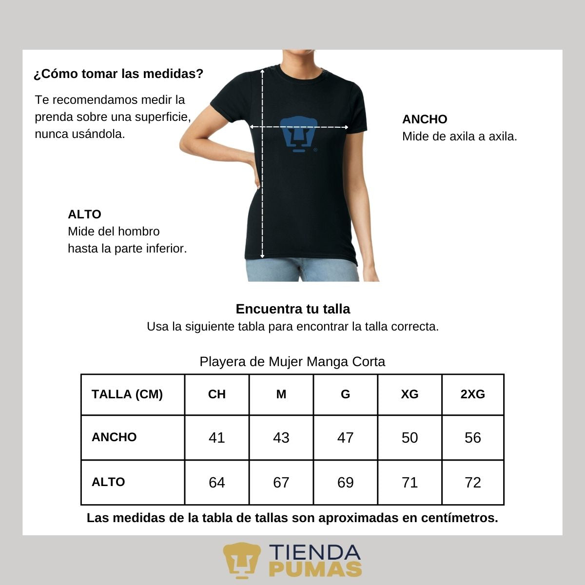 Playera Deportiva Mujer Pumas UNAM Azul Logo Vinil