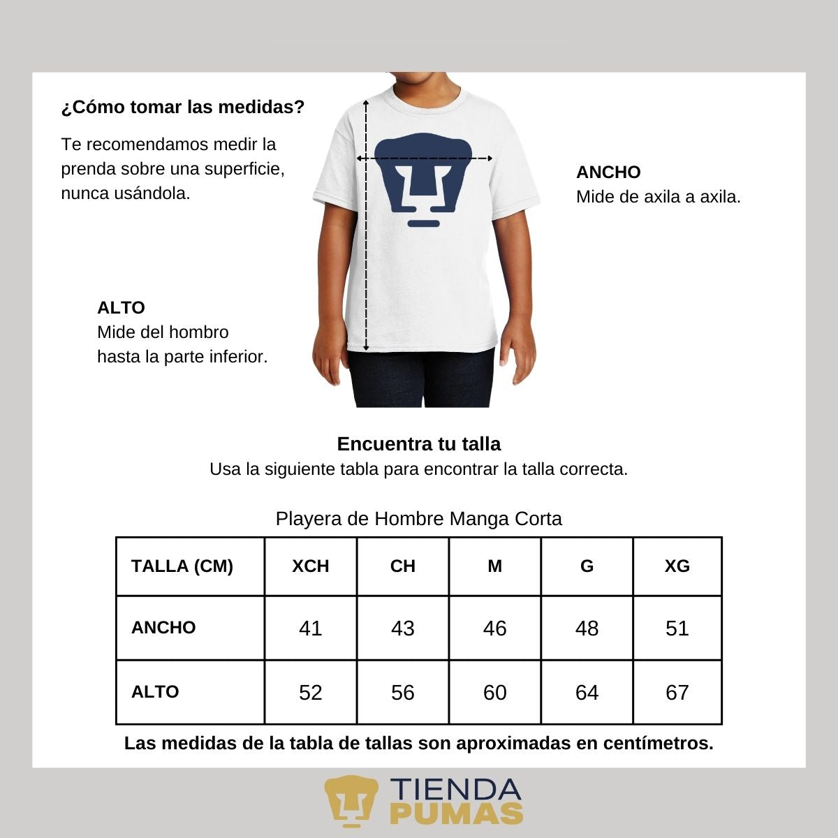 Playera Niño Niña Pumas UNAM Logo Azul