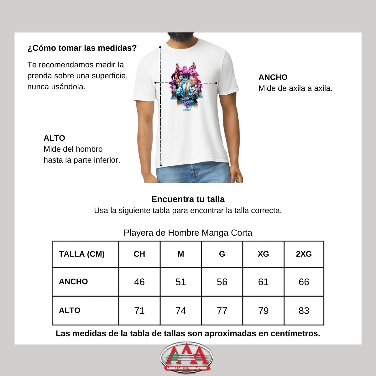 Playera Deportiva Hombre Lucha L AAA triplemanía XXXII