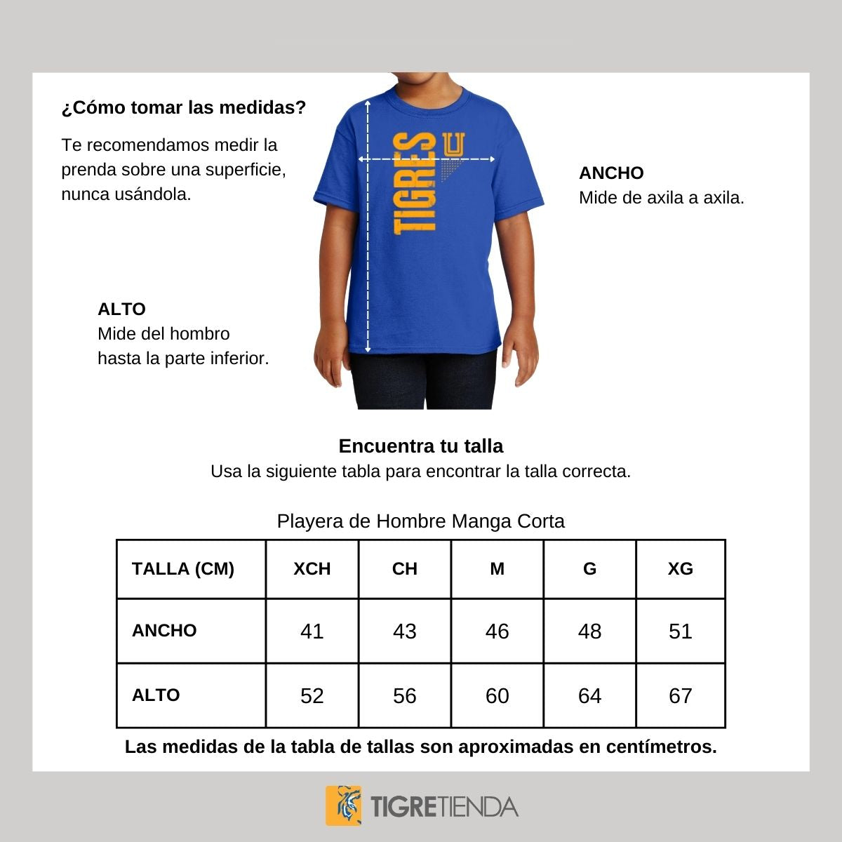 Playera Niño Niña Tigres UANL U Amarillo Fte