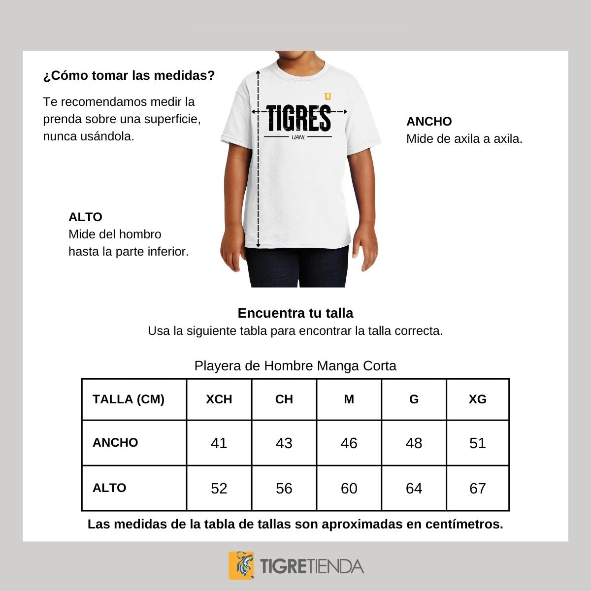 Playera Niño Niña Tigres UANL Logo Mono Amarillo