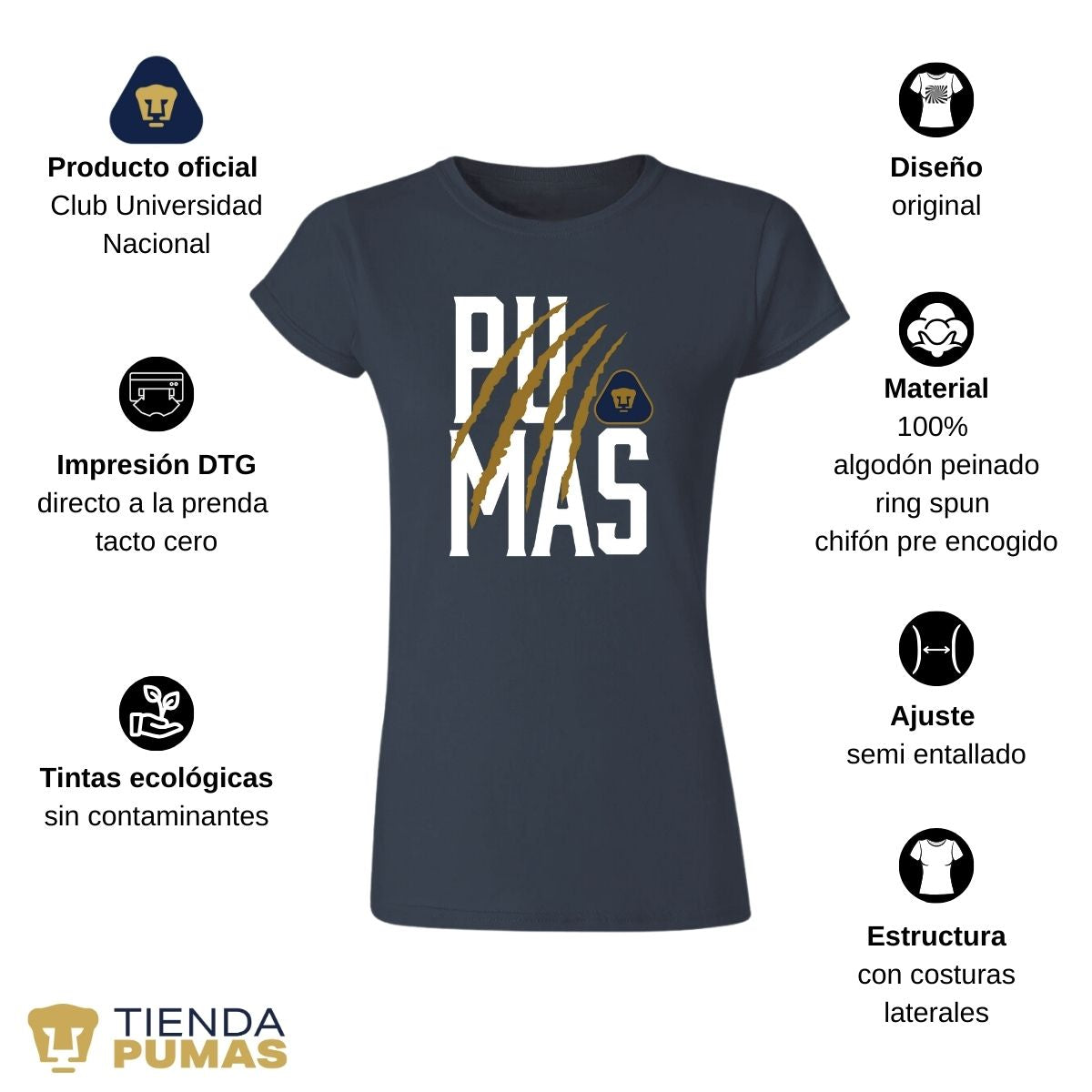 Playera Pumas UNAM Mujer Zarpazo