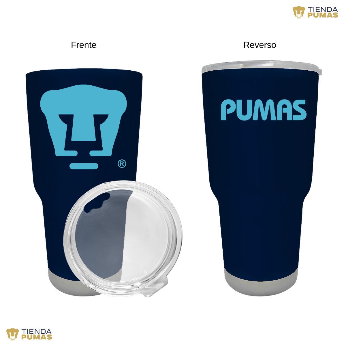 Termo 30 Oz Pumas UNAM Logo Azul Báltico