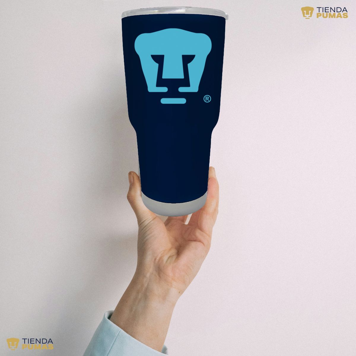 Termo 30 Oz Pumas UNAM Logo Azul Báltico