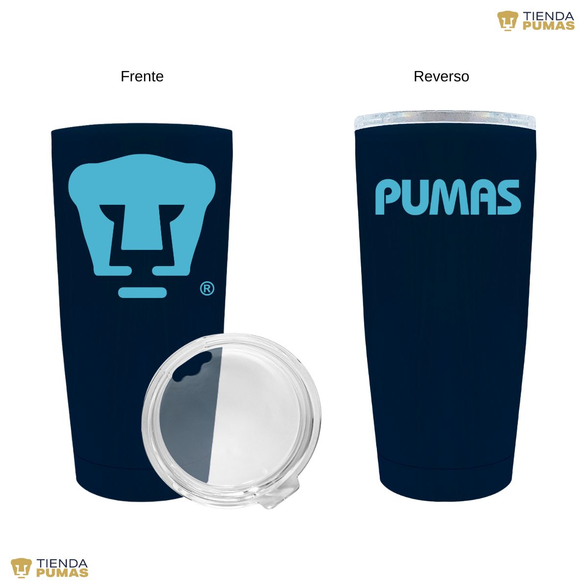 Termo 20 Oz Pumas UNAM Logo Azul Báltico