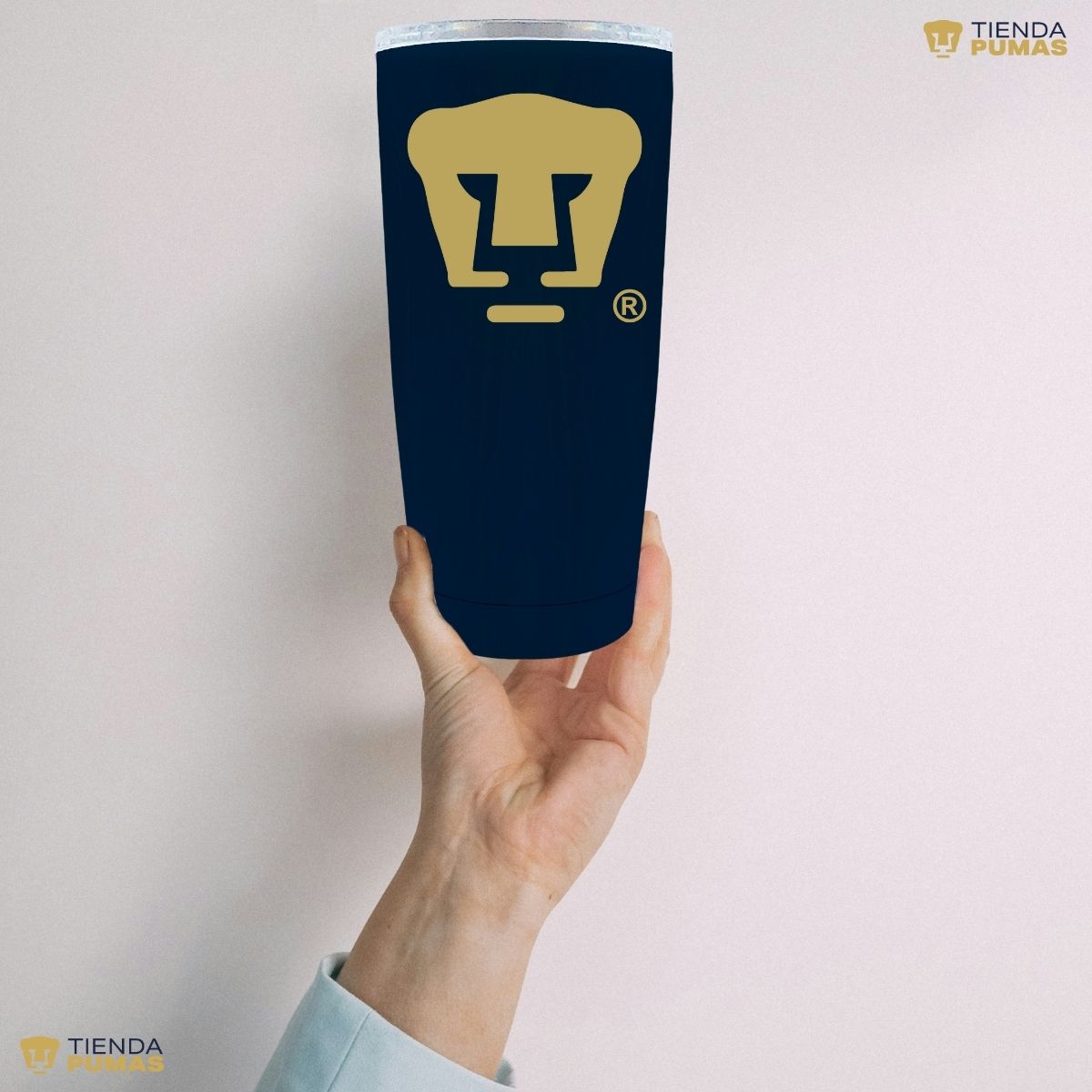 Termo 20 Oz Pumas UNAM Logo dorado