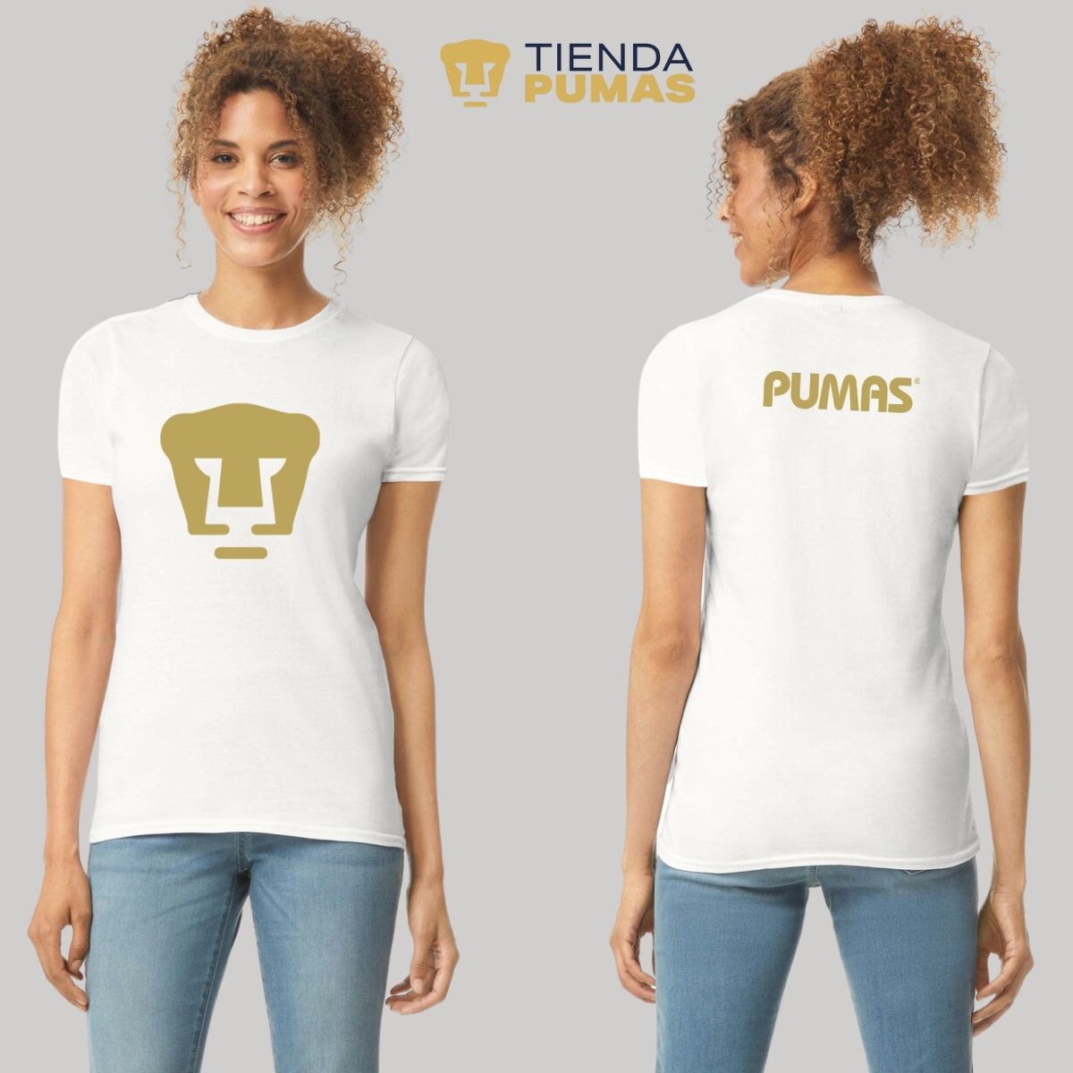 Playera Pumas UNAM Mujer Logo Dorado