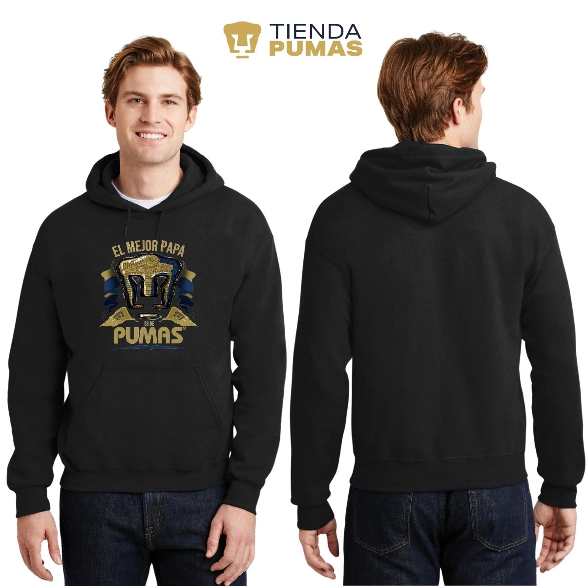 Sudadera Hombre Hoodie Pumas UNAM Mejor Papá Pumas