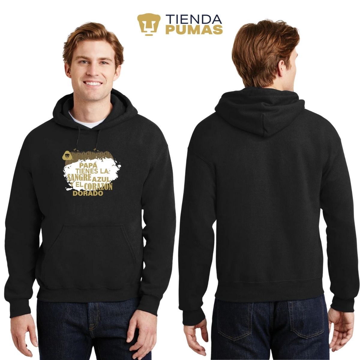 Sudadera Hombre Hoodie Pumas UNAM Papá sangre azul