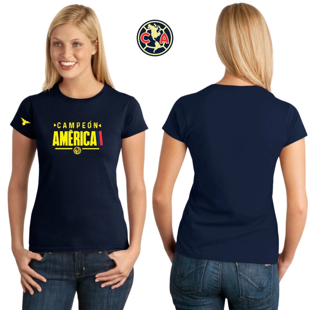 Playera Deportiva Mujer América Campeón Nueva Az