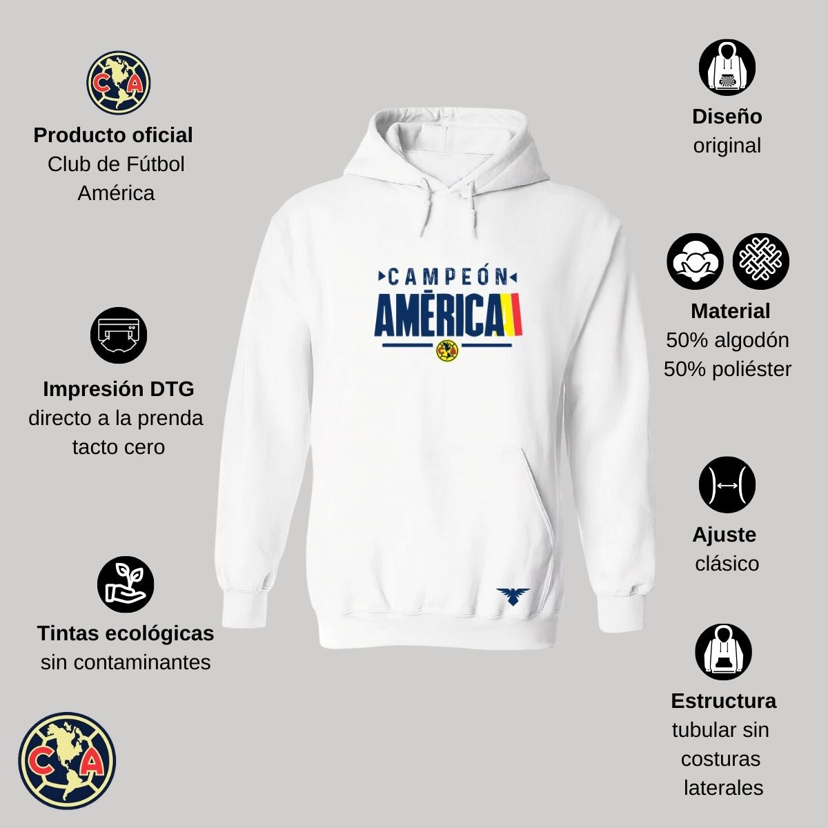 Sudadera Hombre Hoodie América Campeón Nueva BL