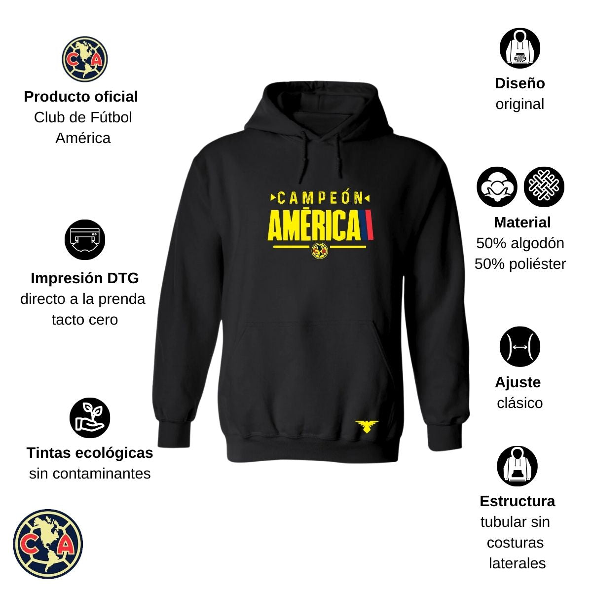 Sudadera Hombre Hoodie América Campeón Nueva NG