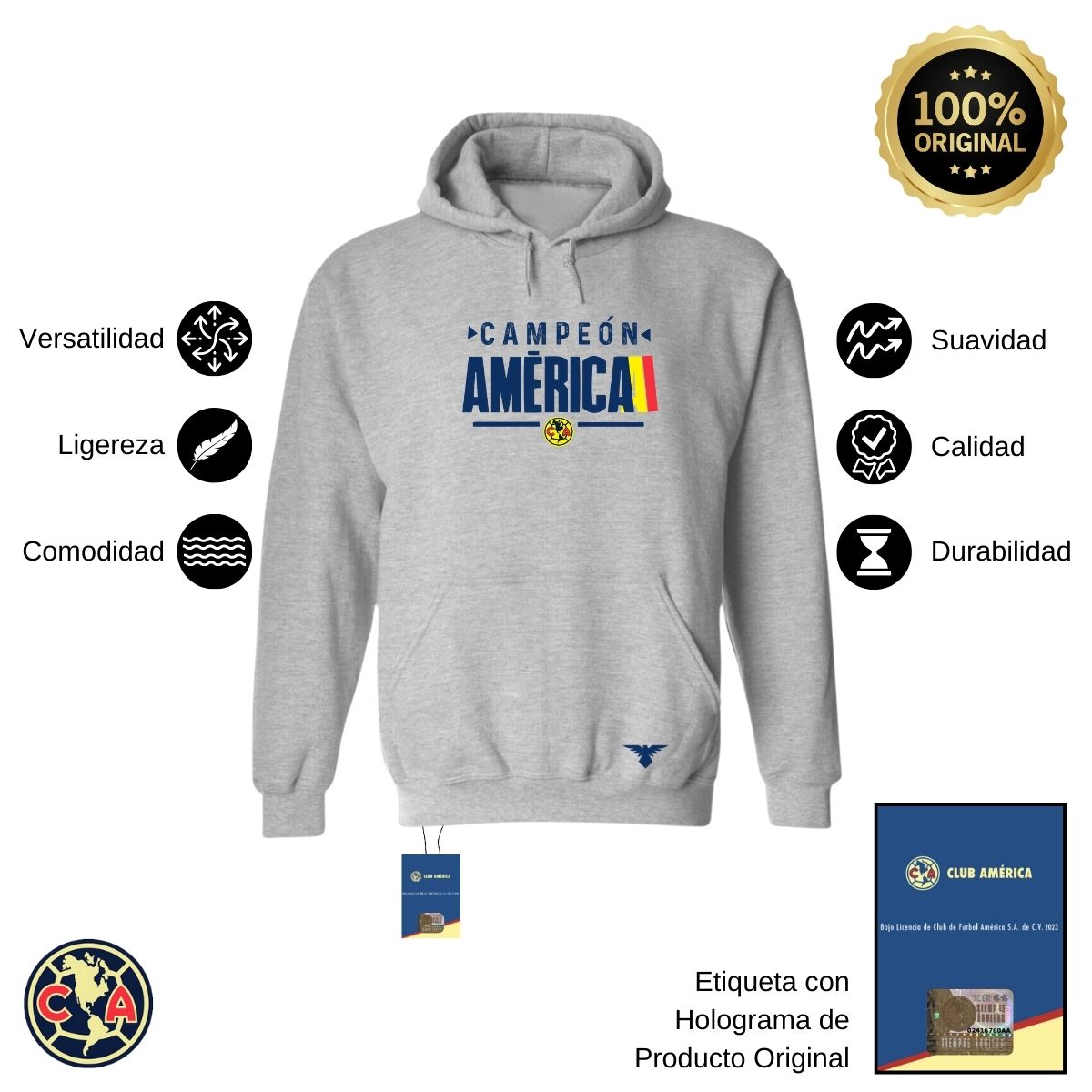 Sudadera Hombre Hoodie América Campeón Nueva GS