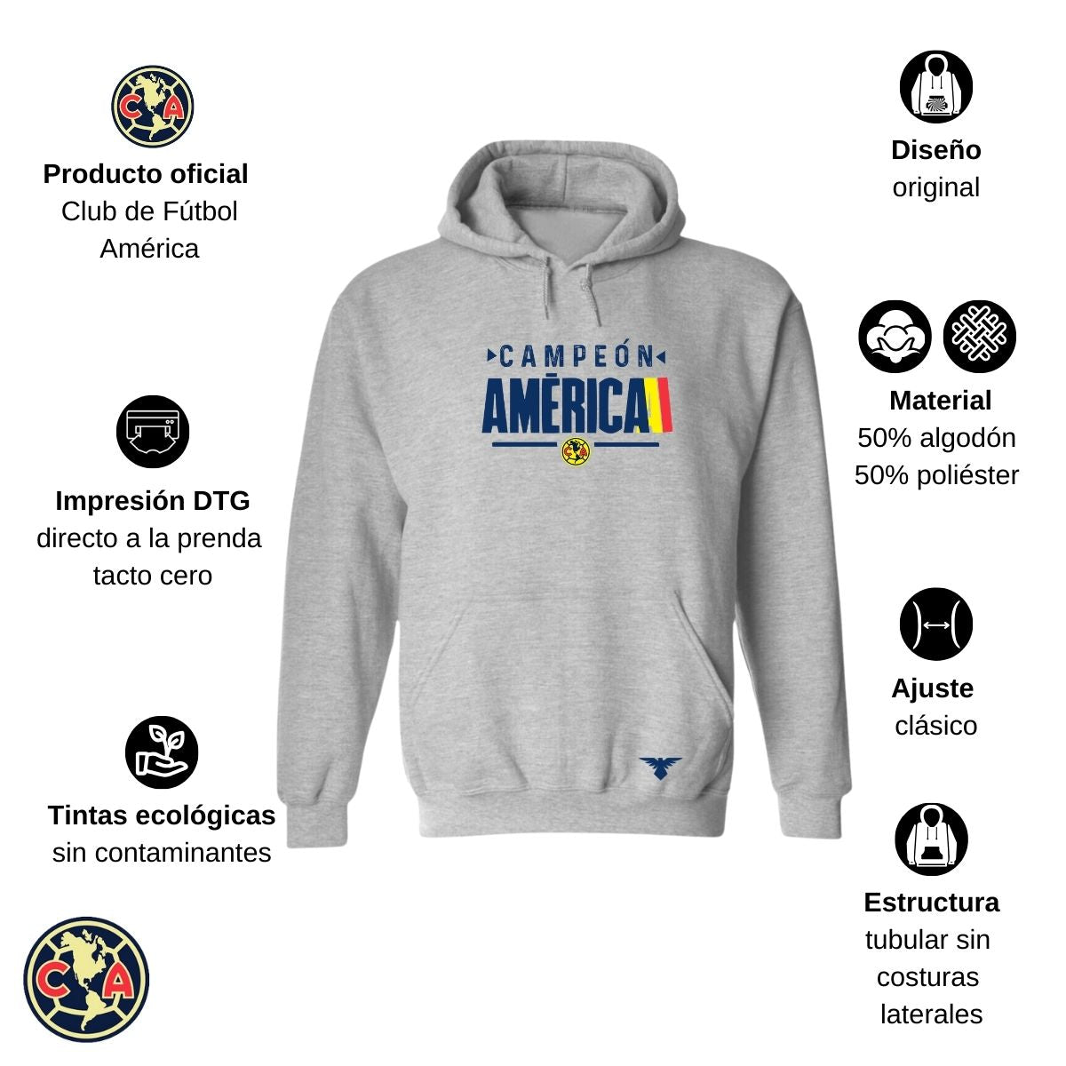 Sudadera Hombre Hoodie América Campeón Nueva GS