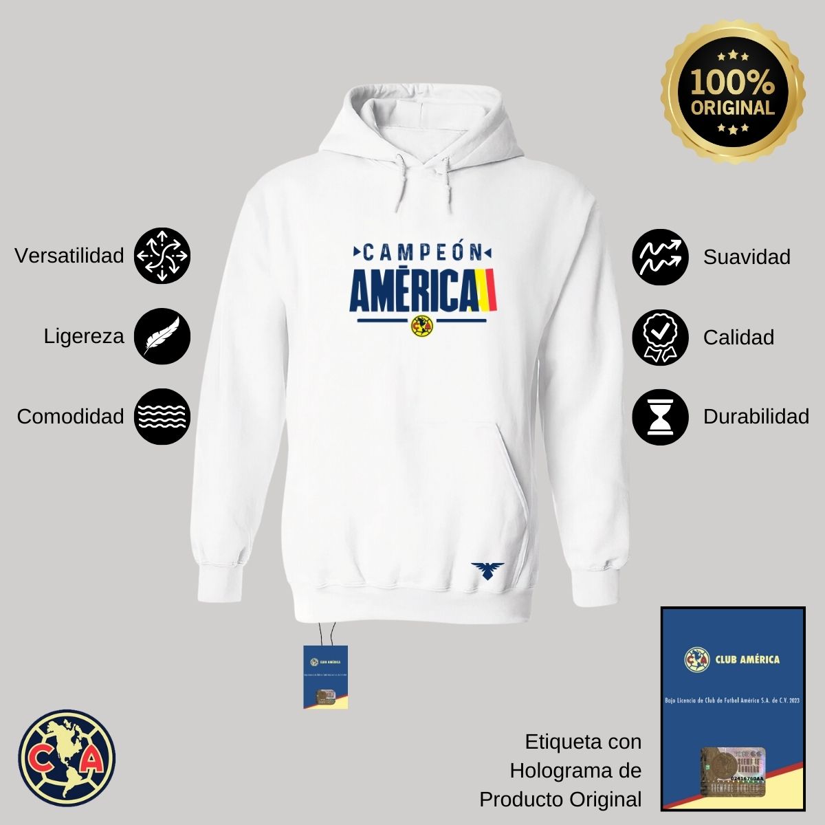 Sudadera Mujer Hoodie América Campeón Nueva BL