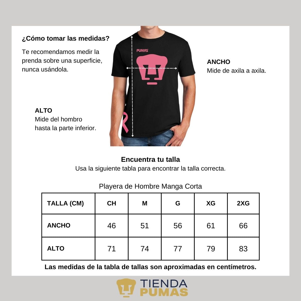 Playera Pumas UNAM Hombre Mes Rosa