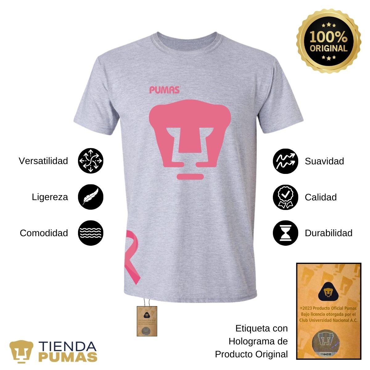 Playera Pumas UNAM Hombre Mes Rosa