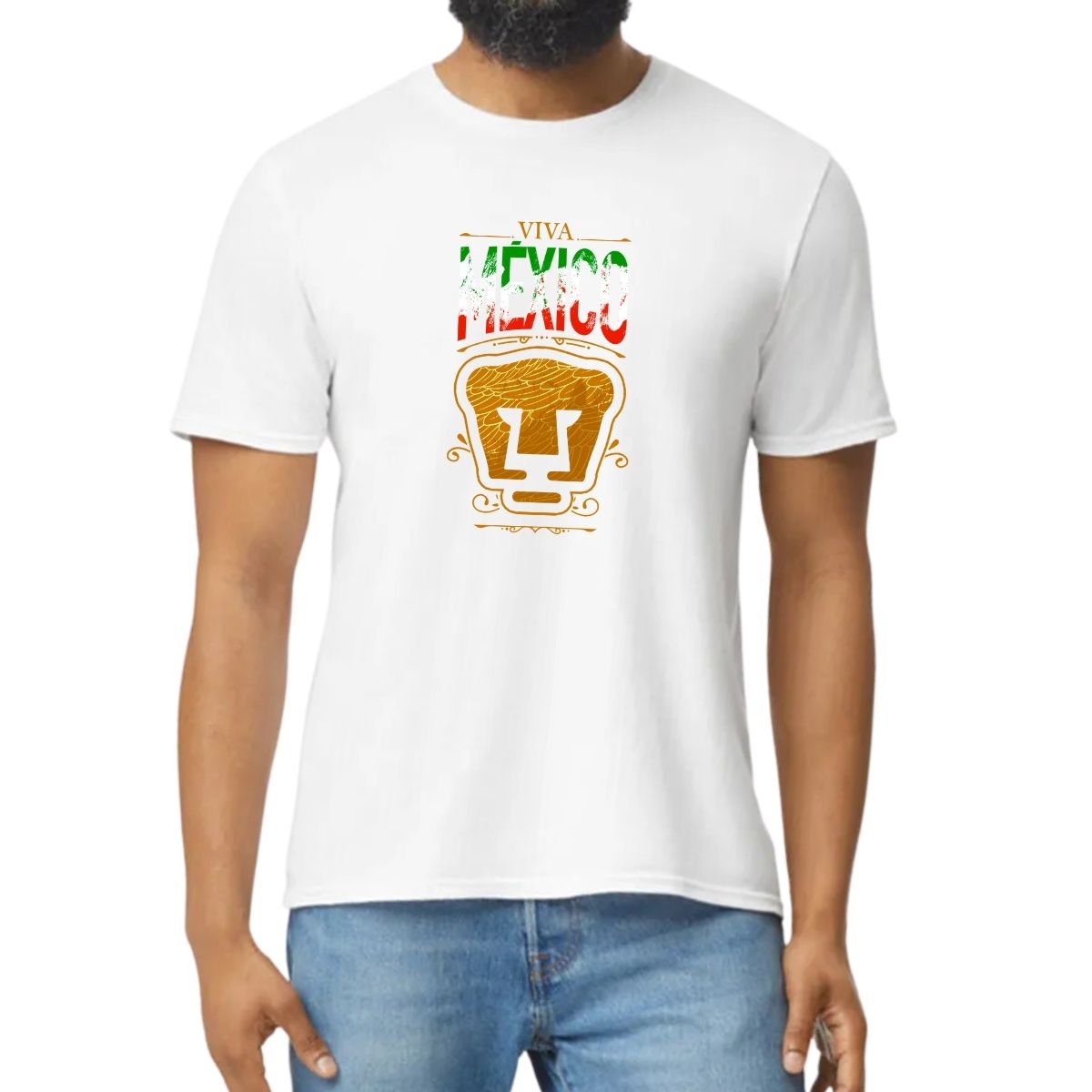 Playera Hombre Pumas UNAM Viva México Escudo