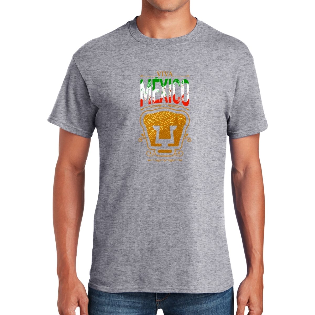 Playera Hombre Pumas UNAM Viva México Escudo