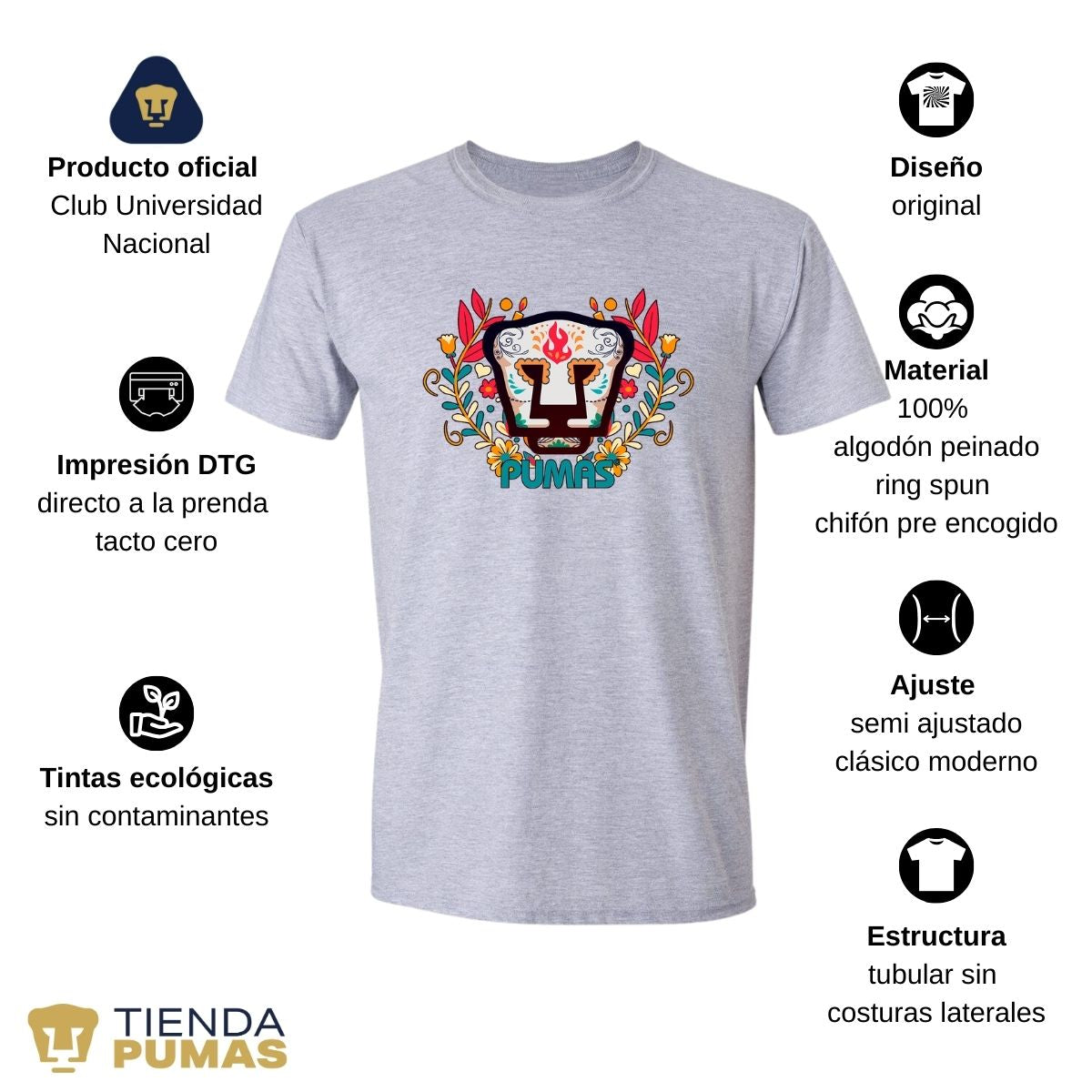 Playera Pumas UNAM Hombre Día De Muertos