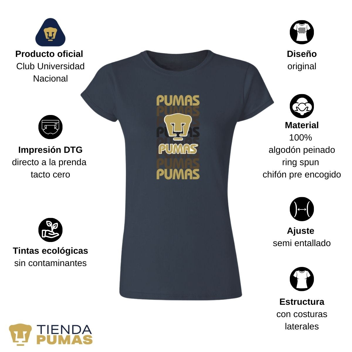 Playera Pumas UNAM Mujer Degradado OD77222