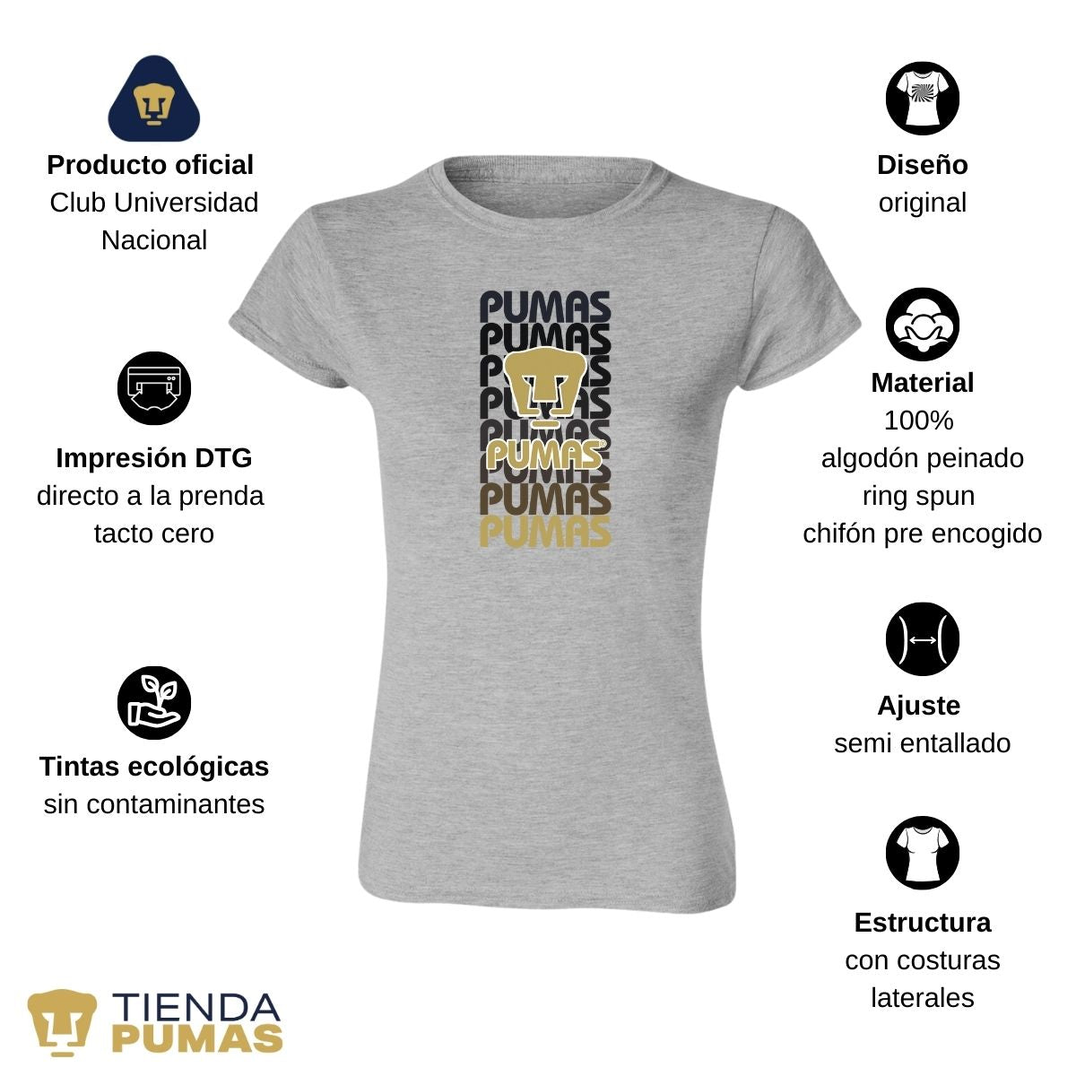 Playera Pumas UNAM Mujer Degradado OD77222