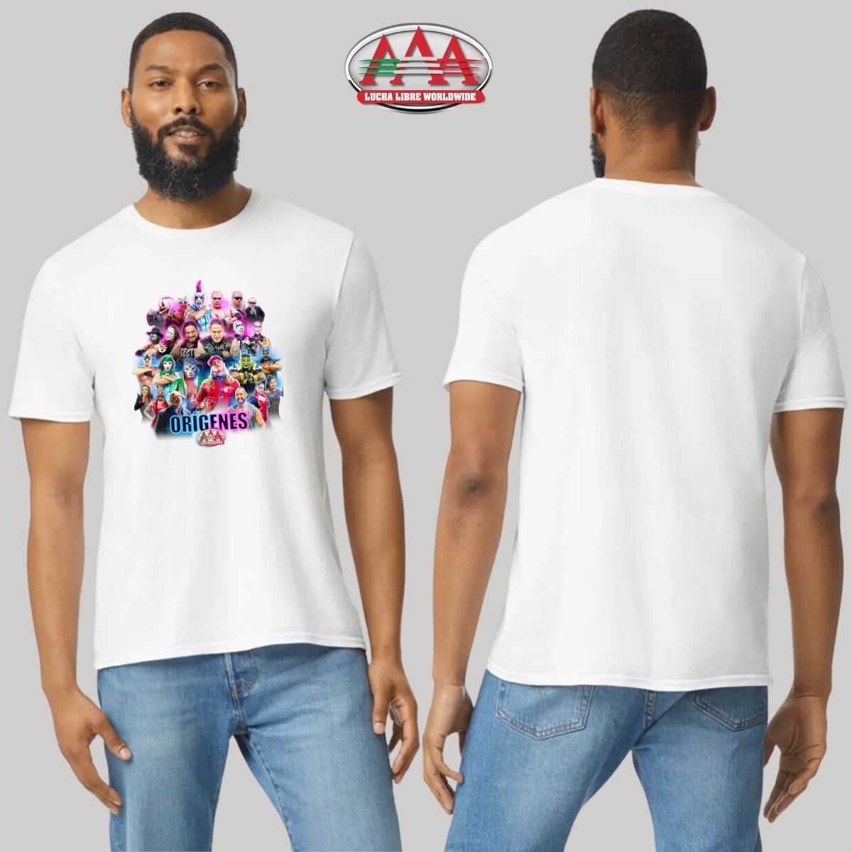 Playera Hombre Lucha Libre AAA Orígenes CDMX