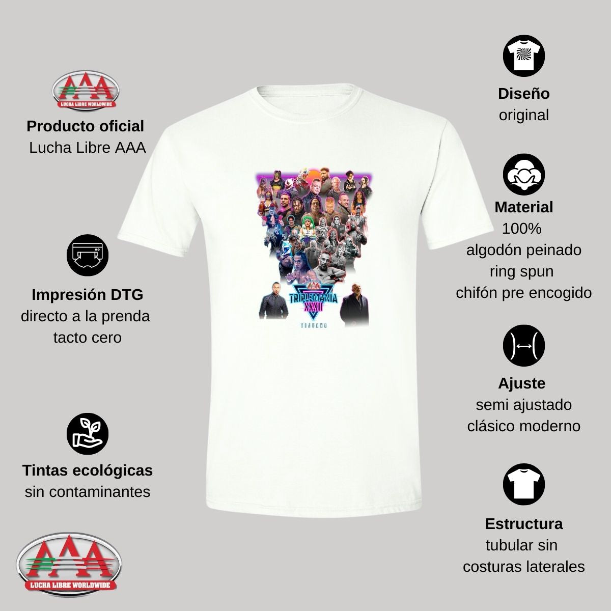 Playera Hombre Lucha Libre AAA Triplemanía XXXII Tij