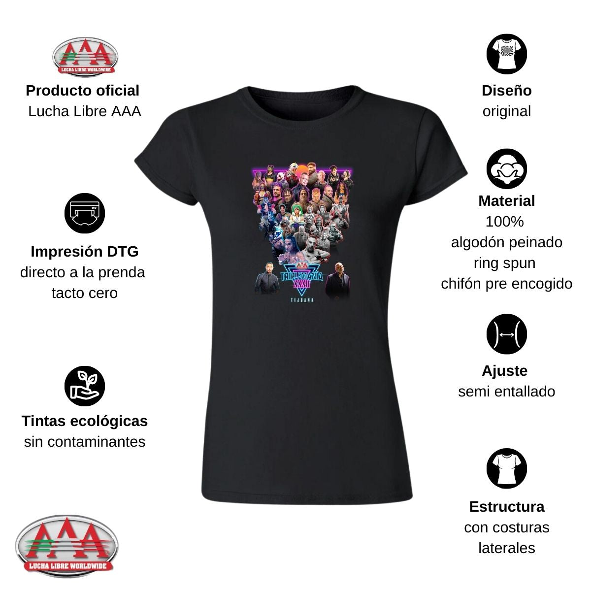 Playera Mujer Lucha Libre AAA Triplemanía XXXII Tij