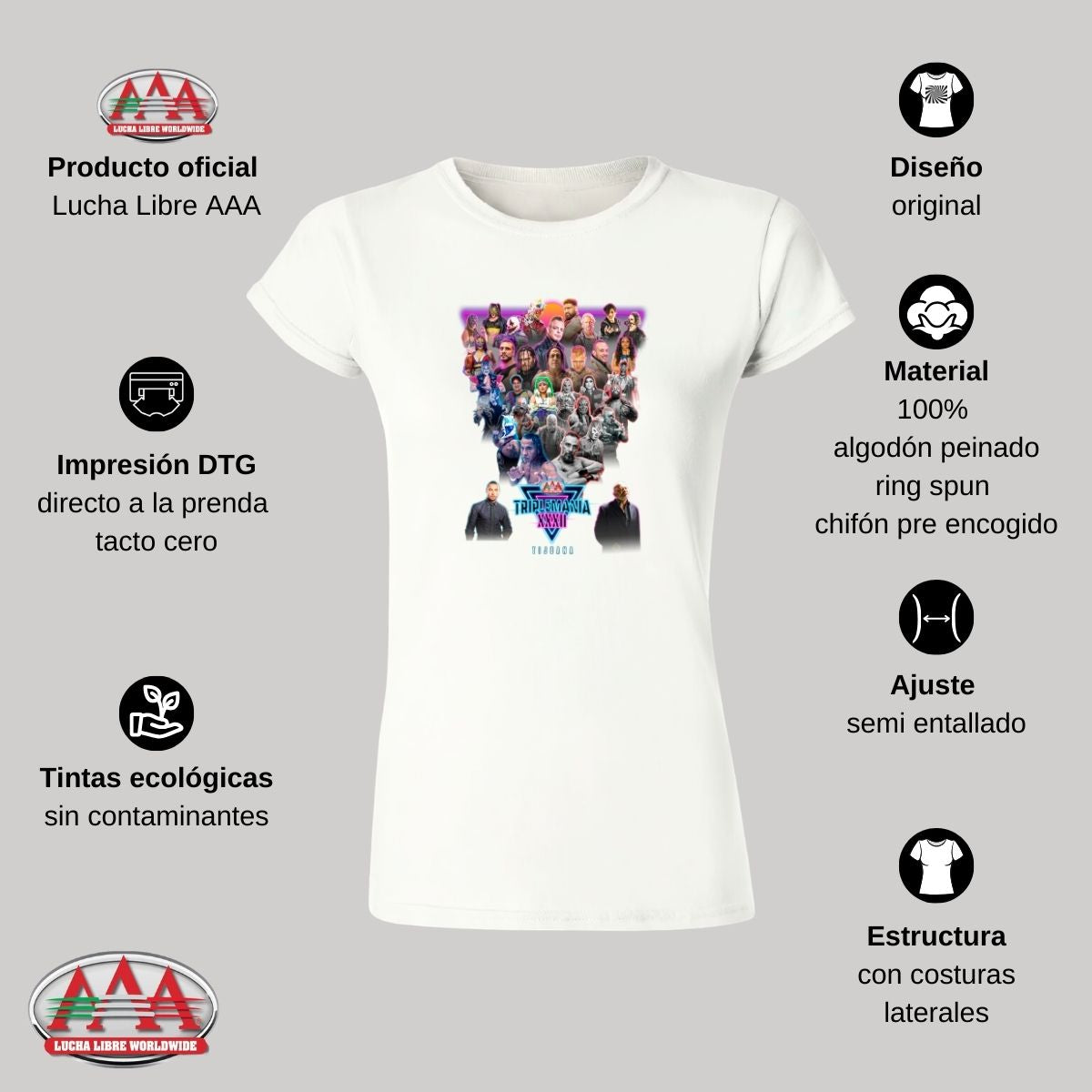 Playera Mujer Lucha Libre AAA Triplemanía XXXII Tij